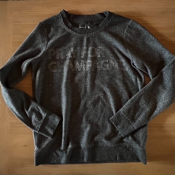 Chaser Grey Pray For Champagne Sweatshirt Fleece Cozy Casual - Picture 5 of 9